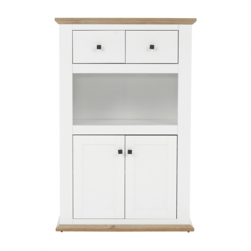 Barová komoda MZ8, biela/dub grand, LEON