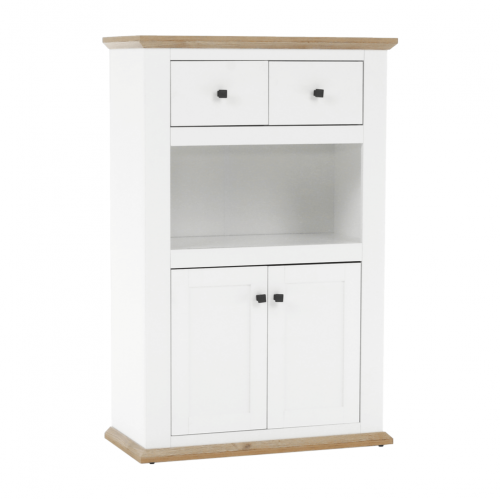 Barová komoda MZ8, biela/dub grand, LEON