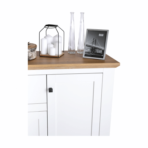 Komoda MZ9, biela/dub grand, LEON