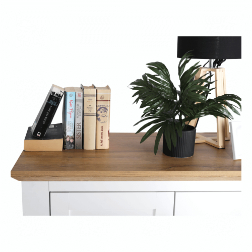 Komoda MZ9, biela/dub grand, LEON