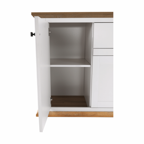 Komoda MZ9, biela/dub grand, LEON