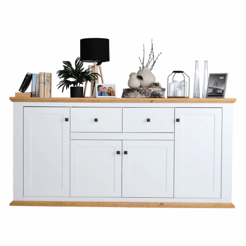 Komoda MZ9, biela/dub grand, LEON