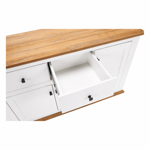 Komoda MZ9, biela/dub grand, LEON