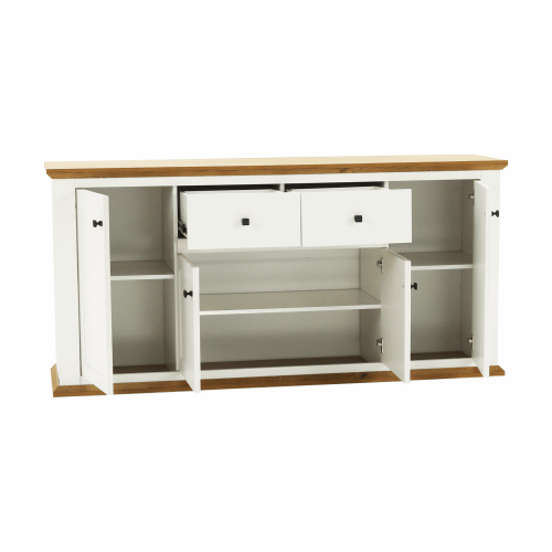 Komoda MZ9, biela/dub grand, LEON