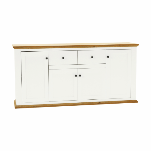Komoda MZ9, biela/dub grand, LEON