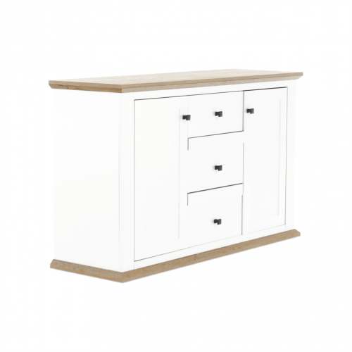 Komoda MZ11, biela/dub grand, LEON