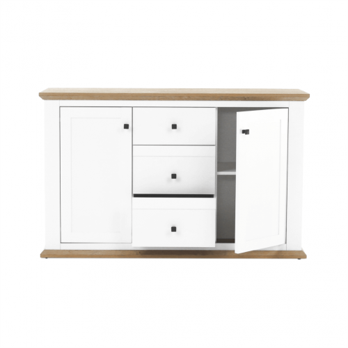 Komoda MZ11, biela/dub grand, LEON