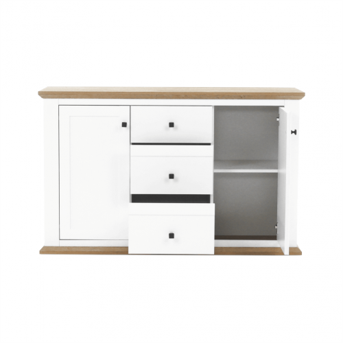 Komoda MZ11, biela/dub grand, LEON