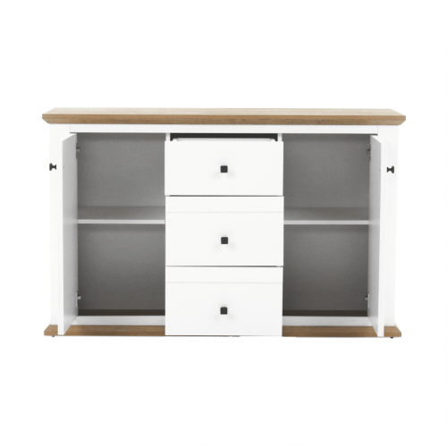 Komoda MZ11, biela/dub grand, LEON