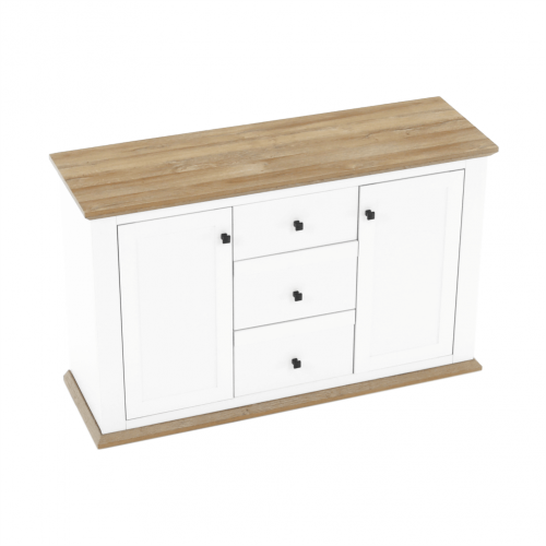 Komoda MZ11, biela/dub grand, LEON