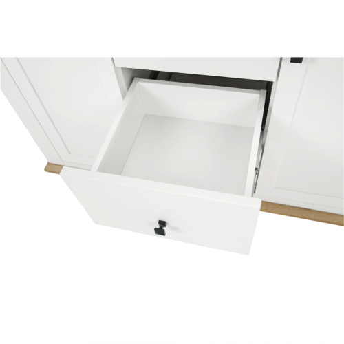 Komoda MZ11, biela/dub grand, LEON