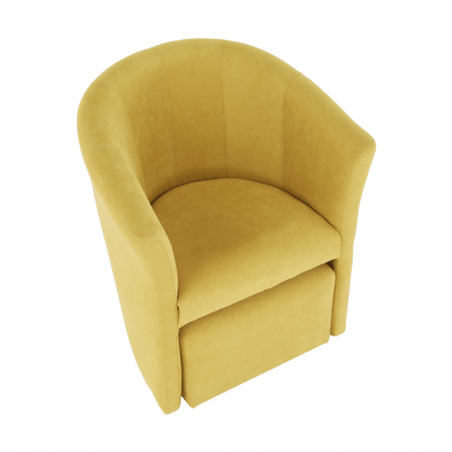 Klubové kreslo s taburetom, horčicová, ROSE