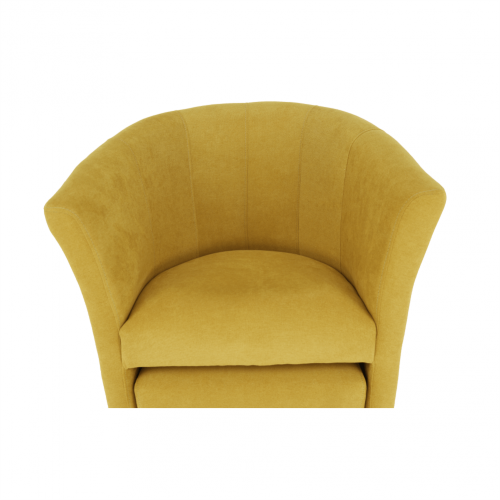 Klubové kreslo s taburetom, horčicová, ROSE