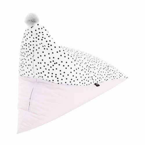 Sedací vak, biela/ružová/sivá, POMPOM