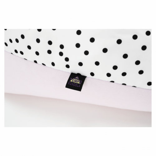 Sedací vak, biela/ružová/sivá, POMPOM