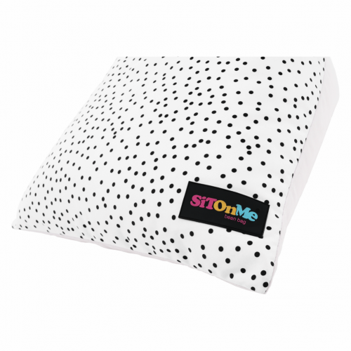 Sedací vak, biela/ružová/sivá, POMPOM