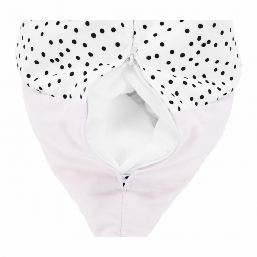 Sedací vak, biela/ružová/sivá, POMPOM