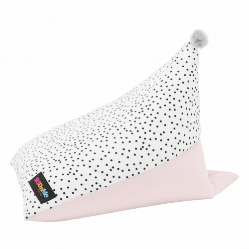 Sedací vak, biela/ružová/sivá, POMPOM