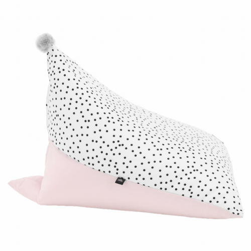 Sedací vak, biela/ružová/sivá, POMPOM
