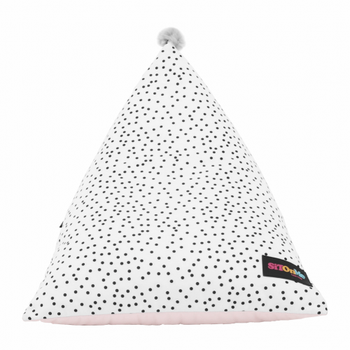 Sedací vak, biela/ružová/sivá, POMPOM