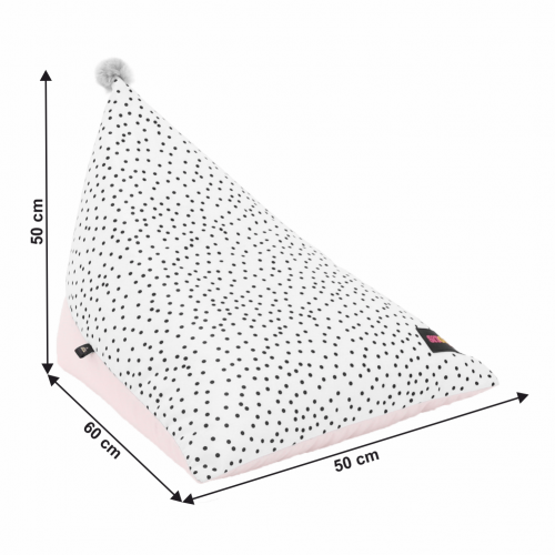 Sedací vak, biela/ružová/sivá, POMPOM