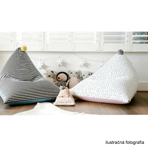 Sedací vak, biela/ružová/sivá, POMPOM