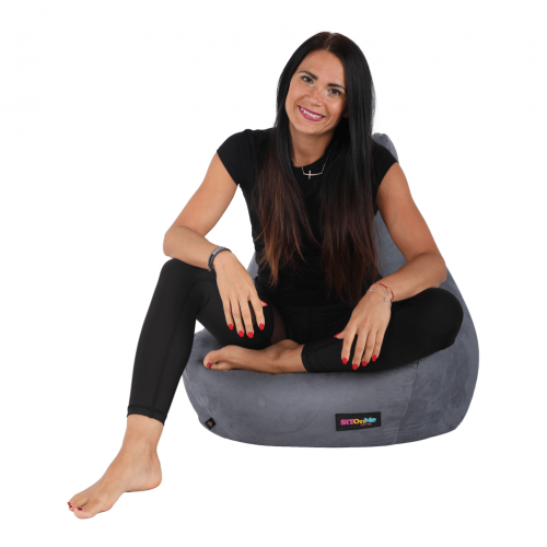 Sedací vak, sivá, LAPIN