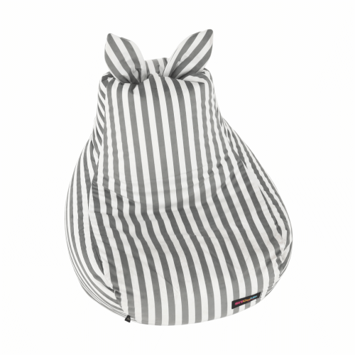 Sedací vak, biela/sivá, LAPIN