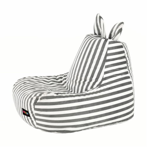 Sedací vak, biela/sivá, LAPIN