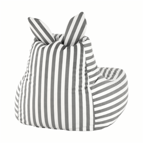 Sedací vak, biela/sivá, LAPIN