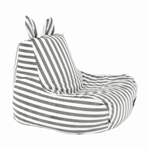 Sedací vak, biela/sivá, LAPIN