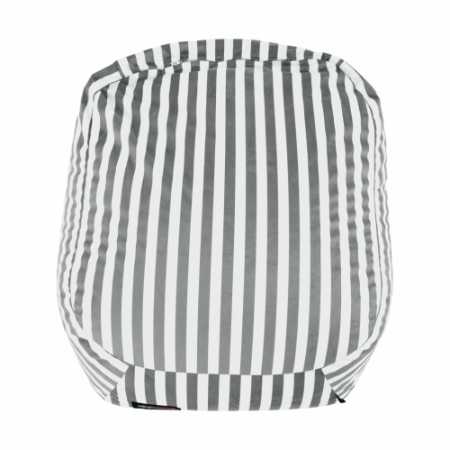 Sedací vak, biela/sivá, LAPIN