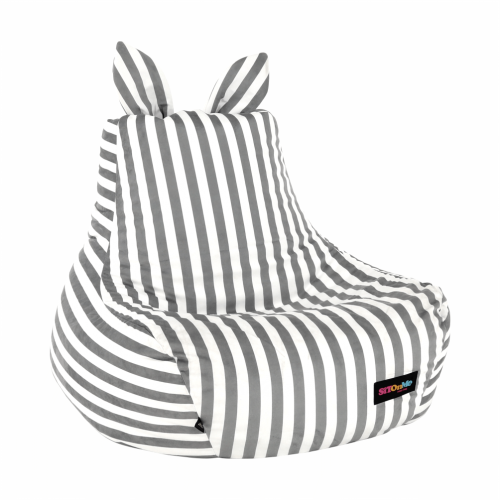 Sedací vak, biela/sivá, LAPIN
