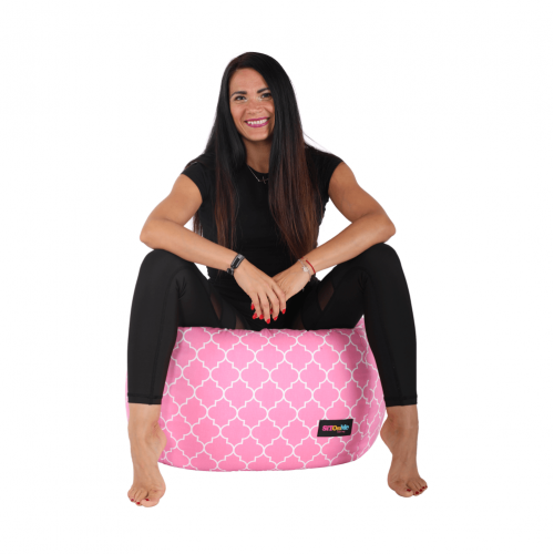 Sedací vak, ružovo-biela vzor, GOMBY