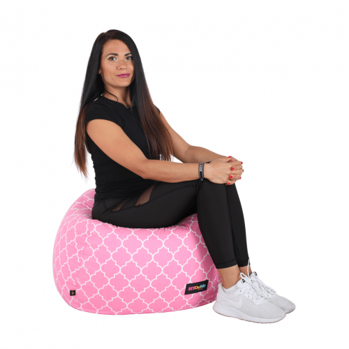 Sedací vak, ružovo-biela vzor, GOMBY