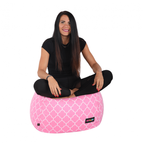 Sedací vak, ružovo-biela vzor, GOMBY