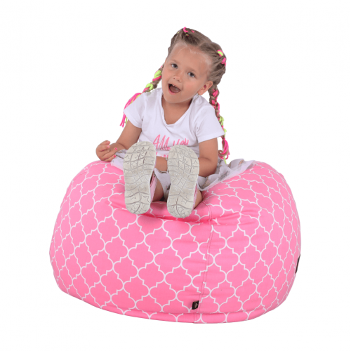 Sedací vak, ružovo-biela vzor, GOMBY