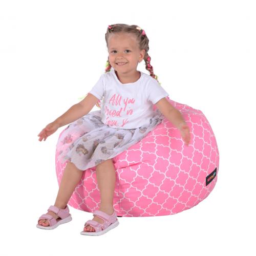 Sedací vak, ružovo-biela vzor, GOMBY