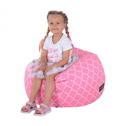 Sedací vak, ružovo-biela vzor, GOMBY