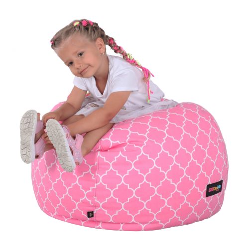 Sedací vak, ružovo-biela vzor, GOMBY