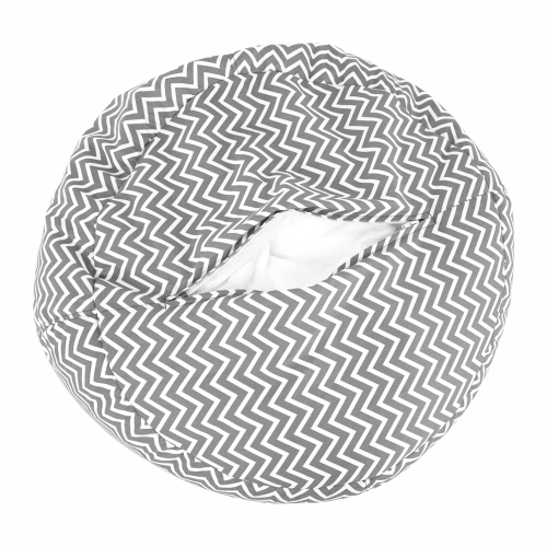 Sedací vak, sivo-biela/cik cak vzor, GOMBY