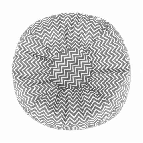 Sedací vak, sivo-biela/cik cak vzor, GOMBY