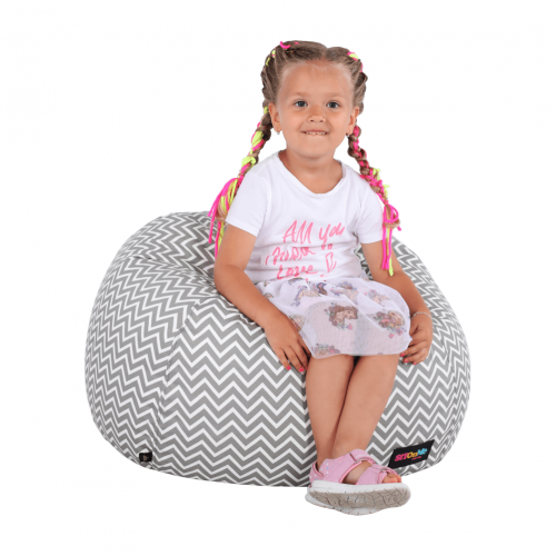 Sedací vak, sivo-biela/cik cak vzor, GOMBY