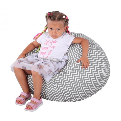 Sedací vak, sivo-biela/cik cak vzor, GOMBY