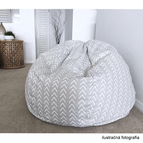 Sedací vak, sivo-biela/cik cak vzor, GOMBY