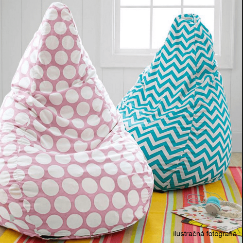 Sedací vak, tyrkysovo-biela/vzor, TELDIN