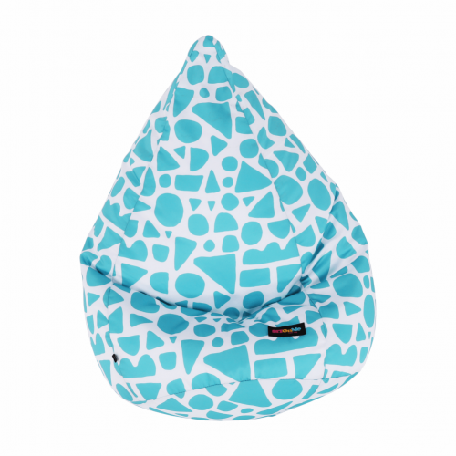 Sedací vak, tyrkysovo-biela/vzor, TELDIN