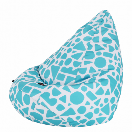Sedací vak, tyrkysovo-biela/vzor, TELDIN