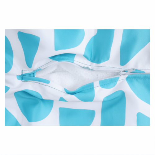 Sedací vak, tyrkysovo-biela/vzor, TELDIN