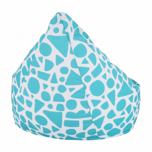 Sedací vak, tyrkysovo-biela/vzor, TELDIN